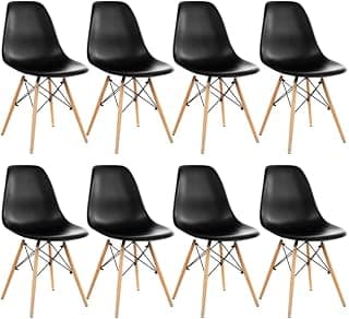 Kit 8 Cadeiras Eames Eiffel DSW, Preto, Decoreshop, Sala de Jantar, Cozinha, Restaurante, Bar
