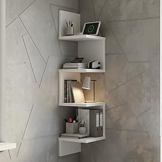 Prateleira De Canto Livros Nicho Mdf Branco Decoração (Branco)