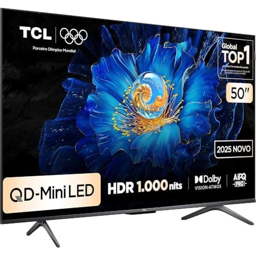 Smart TV TCL 50 Polegadas QLED Mini LED 4K com HDR 1.000 nits e Dolby Atmos