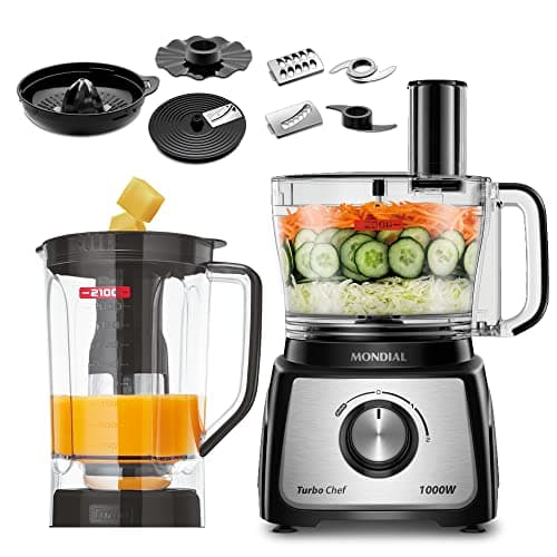 MONDIAL Multiprocessador Turbo Chef 9 em 1, Preto, 1000W, 220V - MPN-01-BF