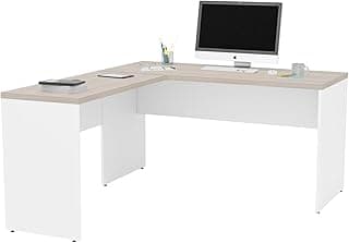 Escrivaninha de Escritório em L 160x150cm com Pé Painel, Tampo MDP 30mm Reforçado e Borda ABS Premium, Mesa de Canto Corporativa para Home Office e Ambiente Profissional Netmobil (Dubai/Branco)