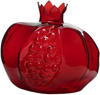 Vaso de vidro em forma de romã vermelho para decoração de mesa
