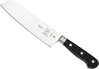Faca de cozinha Nakiri Mercer Culinary com lâmina branca e cabo preto, 17 cm