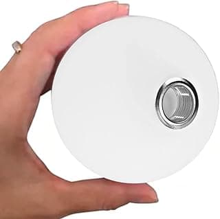 Globo de vidro branco com bocal G9, 10 cm, segurado na mão