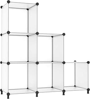 AWTATOS Organizador de armário com 6 cubos, prateleiras de armazenamento empilháveis para armário, quarto, casa, translúcido