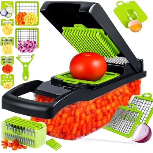 Cortador Fatiador Ralador de Legumes Multifuncional Hytalux com tomate e acessórios