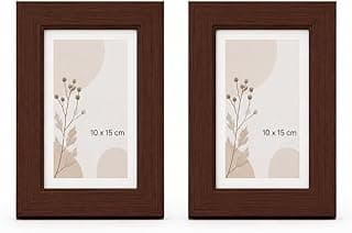 Kit de 2 Porta-Retratos com Moldura Texturizada em MDF, 10x15 cm, VICDAN STORE