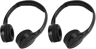 Fones de ouvido infravermelho pretos sem fio para carro, design ergonômico