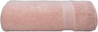 Toalha de banho rosa 85x150 cm dobrada contra fundo branco
