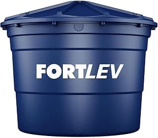 Caixa d'água azul 5.000 litros polietileno FORTLEV com tampa azul e texto branco