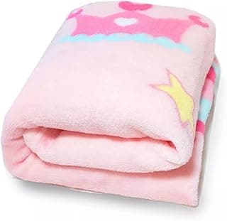 Manta de bebê rosa princesa antialérgica, macia ao toque, dobrada