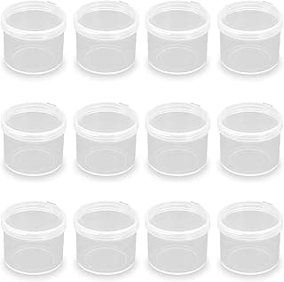 Caixas organizadoras de plástico transparente redondas, 24 peças, 3,5 x 3 cm