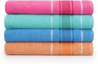 Kit 4 Toalhas De Banho 100% Algodão Alta Absorção Toque Macio Secagem Rápida Felpuda Resistente Ideal Para Banheiro Hotel Academia Piscina Praia Premium