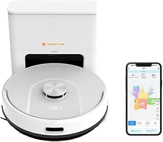 Robô aspirador Kuanttum X10 branco com aplicativo de controle no smartphone