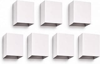 Kit 7x Arandela Slim Branca Externa Facho Duplo Ajustável Led 4w 3000K IP67 Branco Quente Bivolt