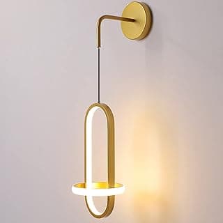 Arandela de parede moderna em latão dourado com LED branco