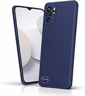Capa de silicone azul marinho para Xiaomi Redmi Note 10 4G/Note 10S, macia e anti-impacto com interior forrado e toque aveludado.