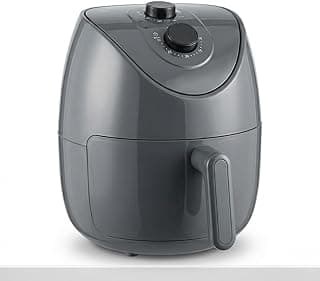 Fritadeira elétrica cinza 4 litros com controle de temperatura e temporizador, design moderno, 127V, 220V