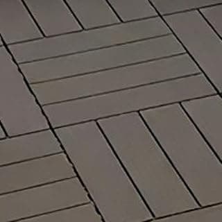 Piso modular rústico de plástico castanho para jardim e varanda