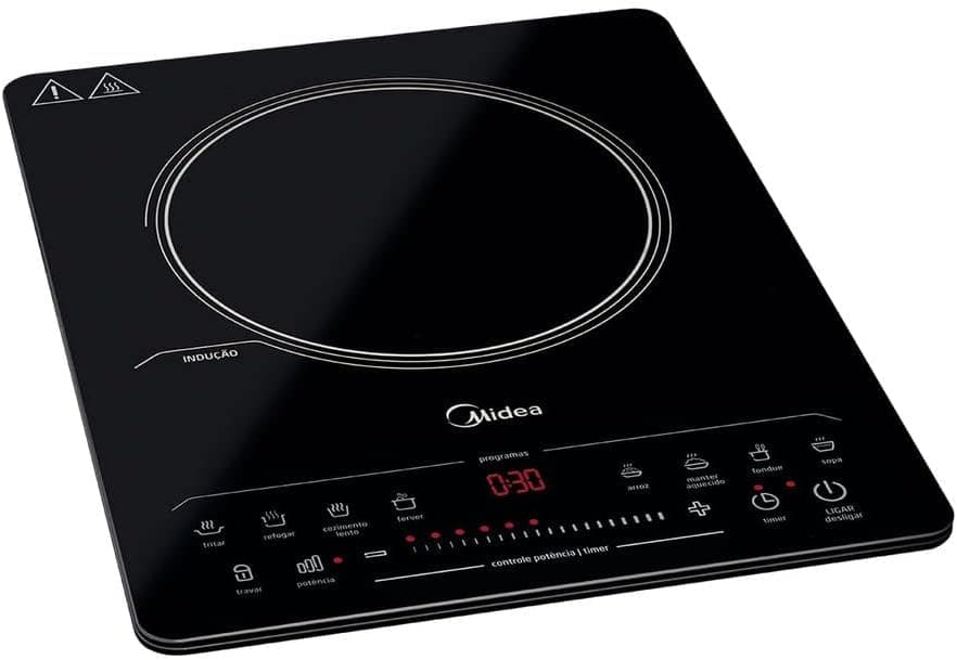Cooktop Portátil Midea por Indução com 8 Funções Preto 110V