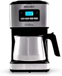 Cafeteira Elétrica Mallory Easy Coffee Programável Jarra Inox 1,5L Preto e Prata 127V