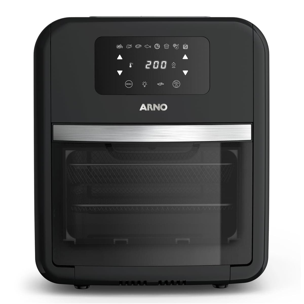 Fritadeira sem Óleo Airfryer Arno Oven & Grill Expert Preta 11L Forno Inox Digital 1800W UFE9 220V
