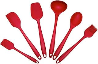 Jogo de Utensílios de Cozinha Vermelhos em Silicone - Casambiente