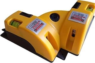 Nível digital laser amarelo 90°, duas linhas horizontais, alcance 10 metros, precisão para azulejos, pisos, quadros, portas, janelas