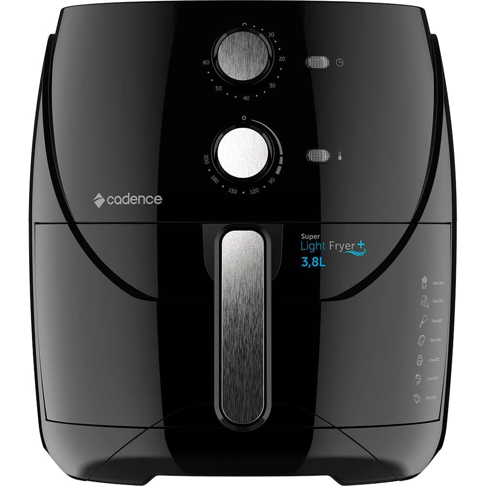 Fritadeira sem Óleo Cadence Super Light Fryer Colors Inox 3,8L Preta 220V
