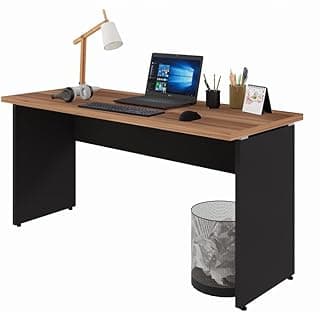 Mesa para Escritório Office Escrivaninha Yaris Yar1560 150x60cm Marrom/preto