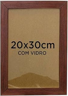 Moldura para quadro decorativo 20x30cm com vidro, madeira escura