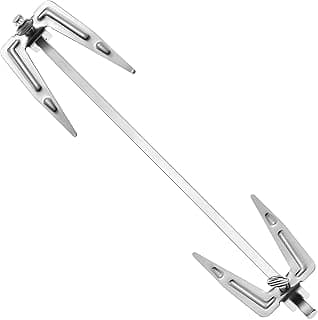 Garfo de aço inoxidável para churrasqueira de 25 cm com duas pontas afiadas para carne, frango e peixe
