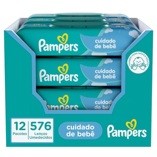Lenços Umedecidos Pampers Cuidado de bebê, 576 Unidades