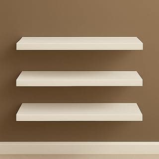 Prateleira de MDF com Suporte Invisível – Kit com 3 Unidades de 30cm | Prateleiras Flutuantes Decorativas para Sala, Cozinha ou Quarto (Branco)