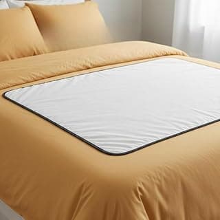 Protetor de colchão impermeável branco para cama, 2,60X70 CM, colocado sobre um edredom bege.