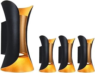 Kit 4 Arandelas de Parede Externa LED Impermeável para Jardim Varanda Fachada Iluminação Decorativa