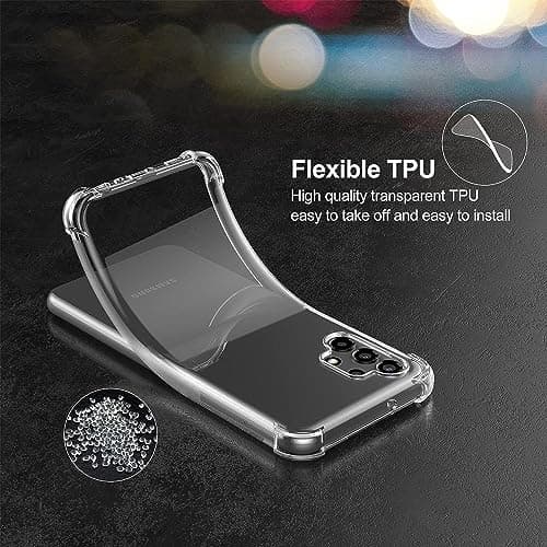 Capa transparente Samsung Galaxy A13 4G, TPU flexível, fácil de instalar e remover.