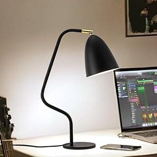 Luminária de mesa TWIST Campana preta com braço articulado e LED quente