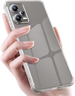 Capa transparente TPU para Xiaomi REDMI NOTE 12 PRO 5G, segurada na mão, fundo branco