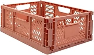 Caixa organizadora dobrável de plástico terracota 14 litros