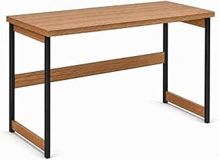 Mesa Escrivaninha Grande Industrial 120x60x74 cm, Resistente para Computador, Escritório e Home Office, Design Moderno Estilo Loft, Espaçosa e Funcional para Trabalho e Estudo (Carvalho/Preto)