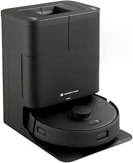 Robô Aspirador Pó Inteligente Wi-Fi Max Kuanttum X20 Pro preto com base de carregamento
