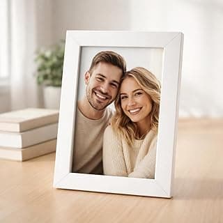 Porta retrato branco com moldura clássica e moderna para foto 10x15cm