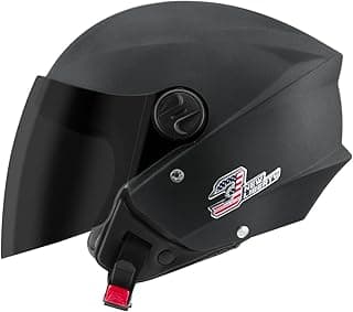 Capacete aberto preto Tork New Liberty 3 Elite com viseira fumê