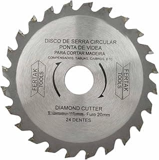 Disco de serra circular Fertak 110mm com 24 dentes para madeira com furo de 20mm