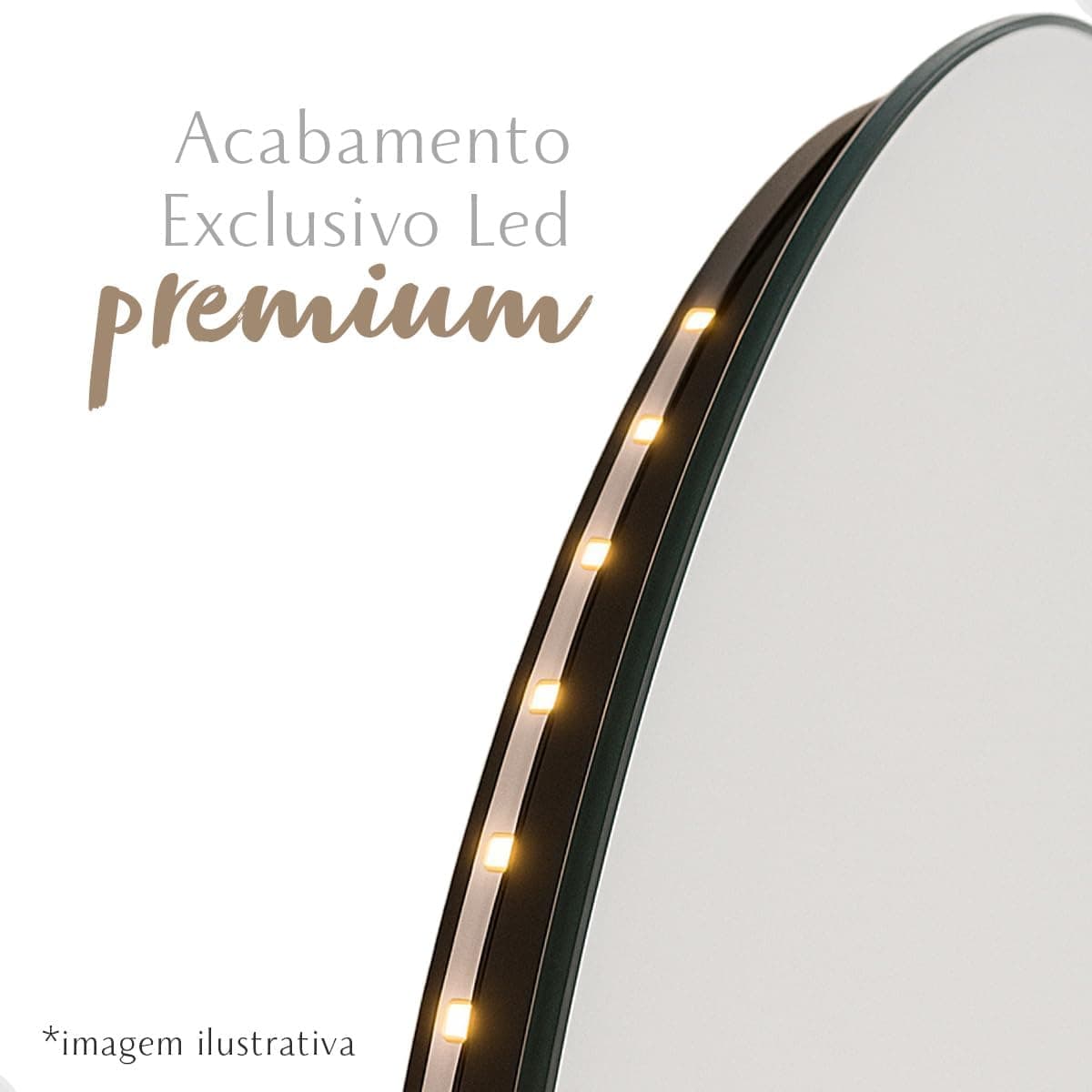 Espelho Orgânico Vitral 150x50 com Led Grande de Parede Decorativo para Sala Quarto Banheiro (Led Frio)