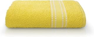 Toalha de banho amarela Camesa Linea 265g/m², 62X120cm, enrolada