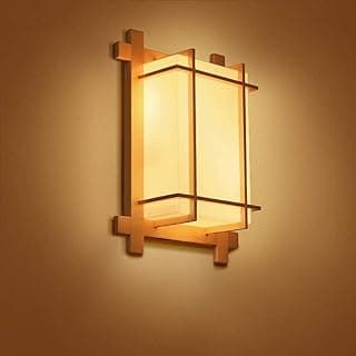 Luminária de parede LED moderna de madeira maciça estilo japonês e coreano