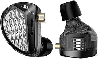 Fones de ouvido KZ Sonata 14 com armadura equilibrada, fones de ouvido intra-auriculares para audiófilos, fones de ouvido HiFi equilibrados KZ (com interruptores, preto)
