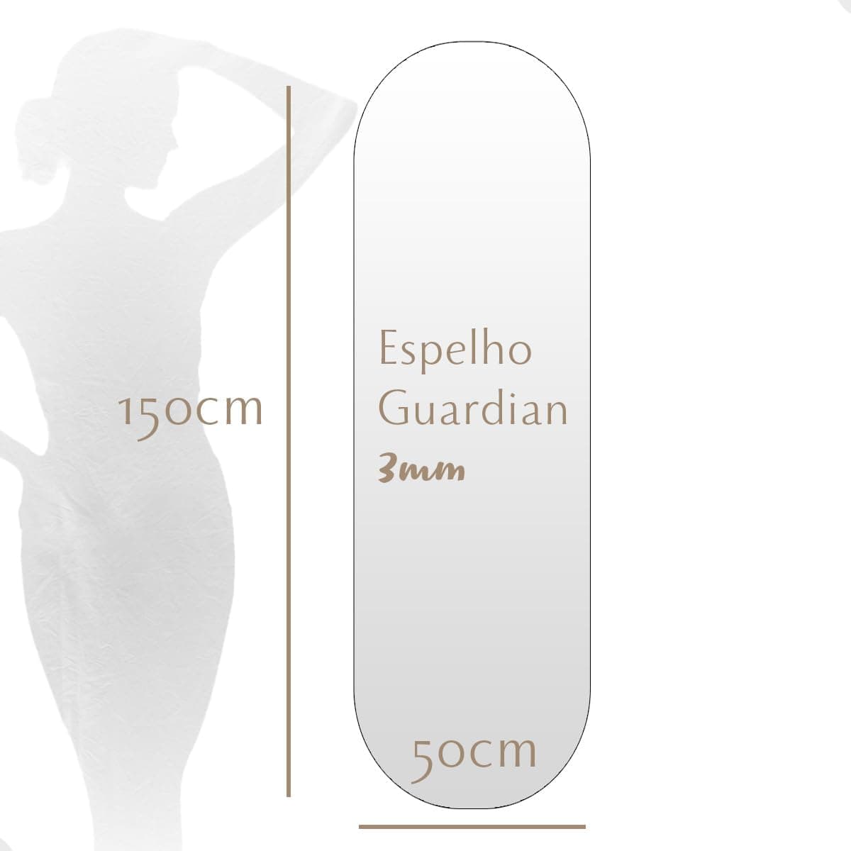 Casa Domo Espelho Orgânico Pílula 150x50 com Led Grande de Parede Decorativo para Sala Quarto Banheiro (Led Quente)